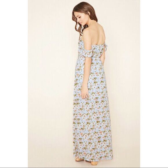 ✨HP✨F21 Floral Off the Shoulder Maxi Slit Dress✨ - Picture 11 of 11